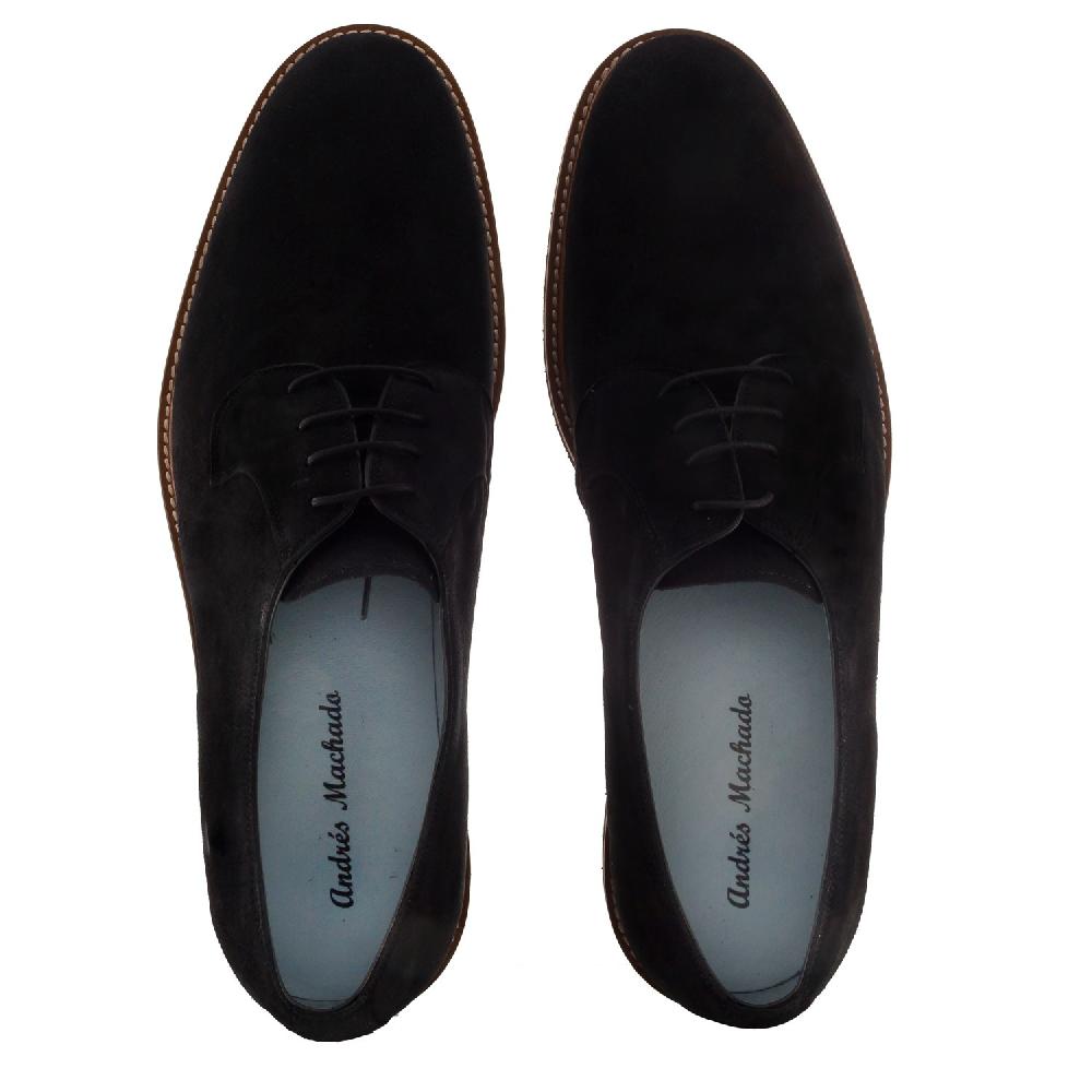 Andres Machado Zapatos Blucher Serraje Negro