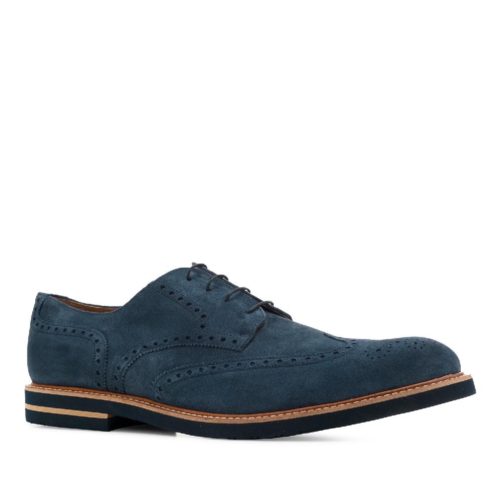 Andres Machado Zapatos Estilo Blucher Serraje Azul