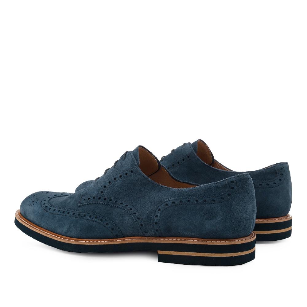 Andres Machado Zapatos Estilo Blucher Serraje Azul