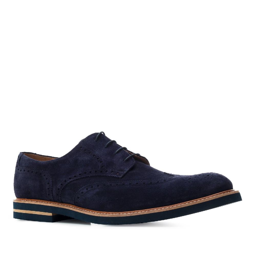Andres Machado Zapatos Estilo Blucher Serraje Azul