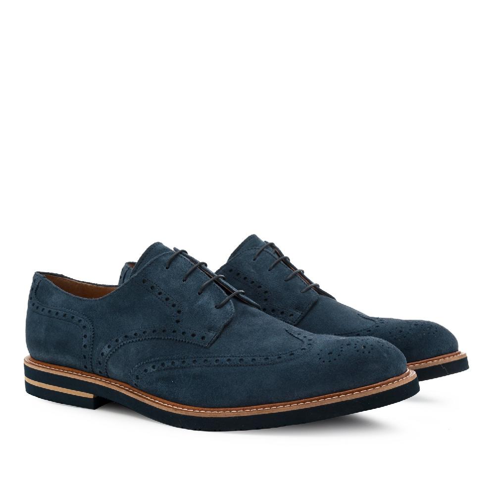 Andres machado Zapatos estilo Blucher Serraje Azul
