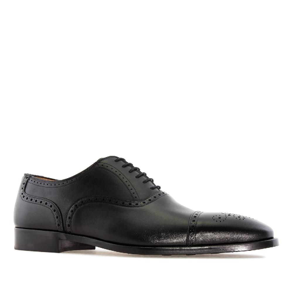 Andres Machado Zapatos Estilo Oxford En Piel Negro