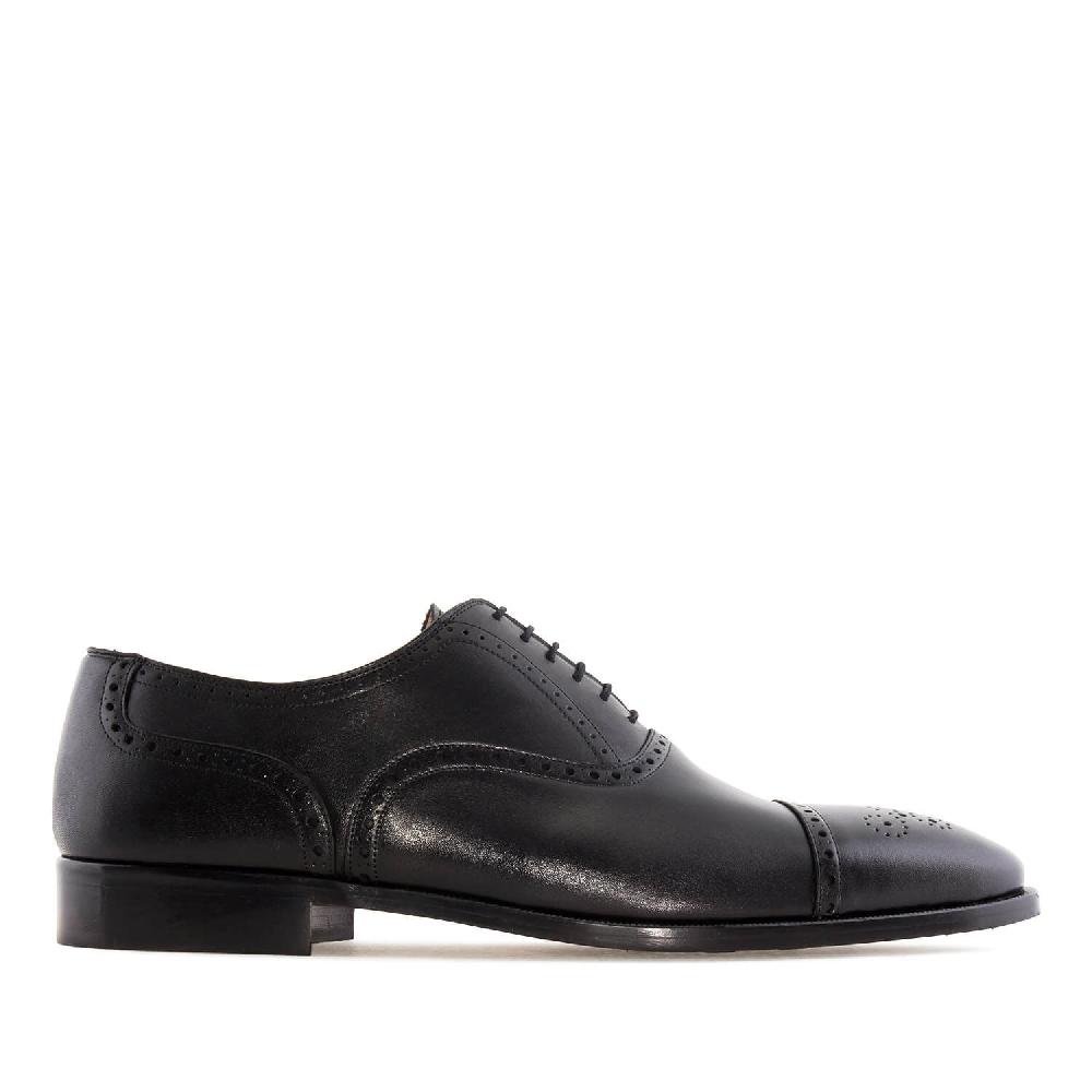 Andres Machado Zapatos Estilo Oxford En Piel Negro