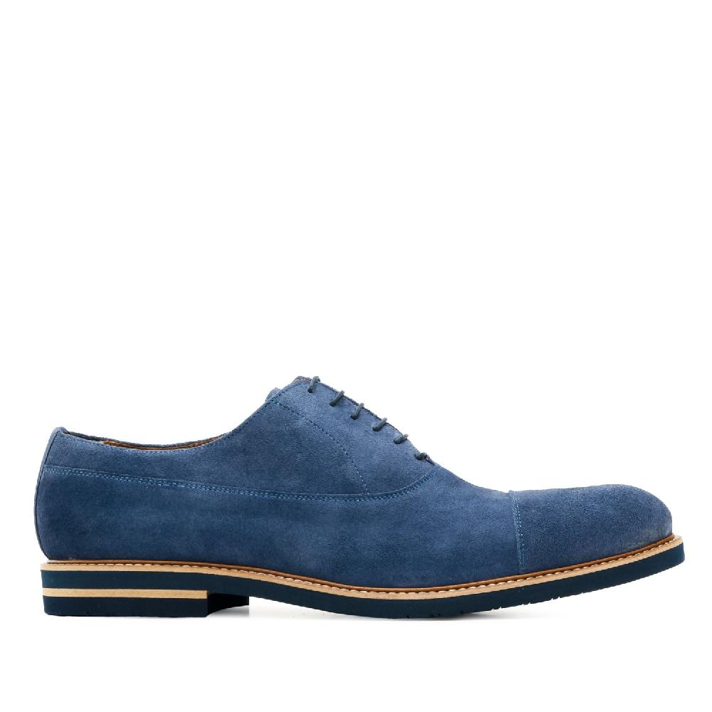 Andres Machado Zapatos Oxford Serraje Azul
