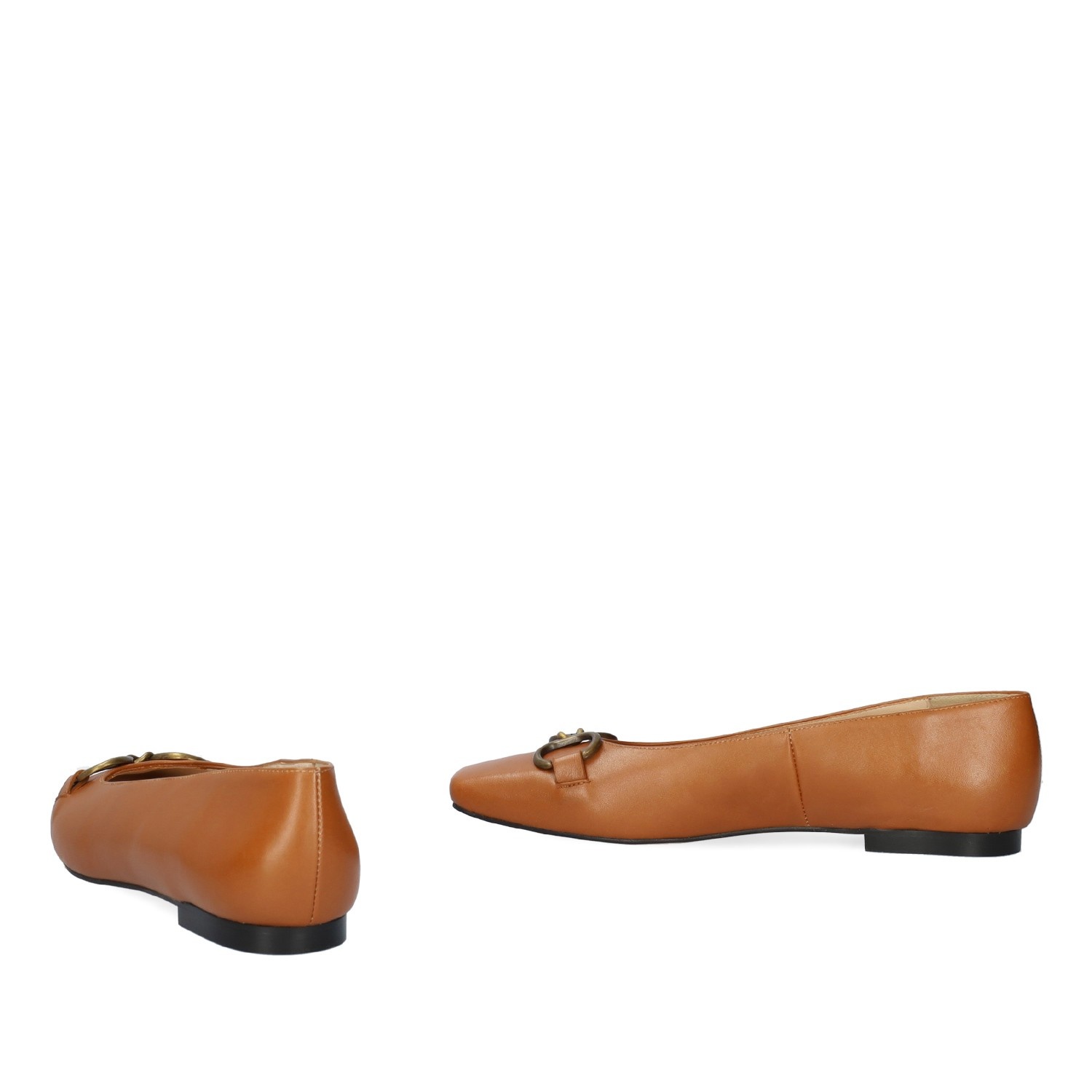 Andres Machado Bailarina En Piel De Color Cuero Punta Cuadrada