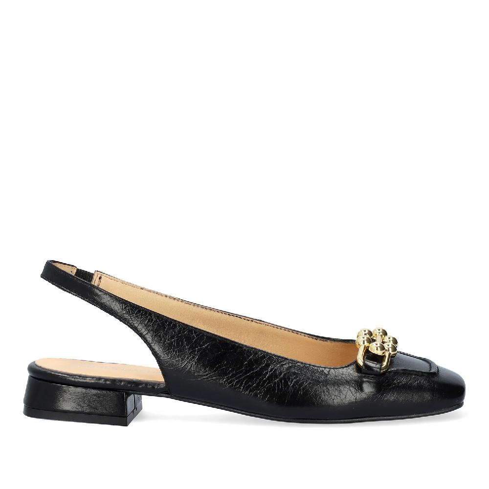 Andres Machado Mocasín Plano Destalonado En Piel Negro