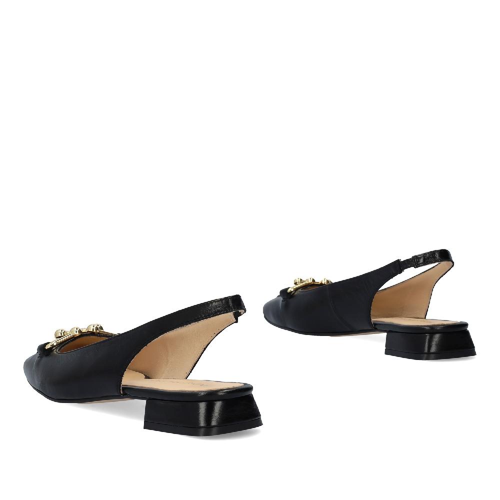 Andres Machado Mocasín Plano Destalonado En Piel Negro