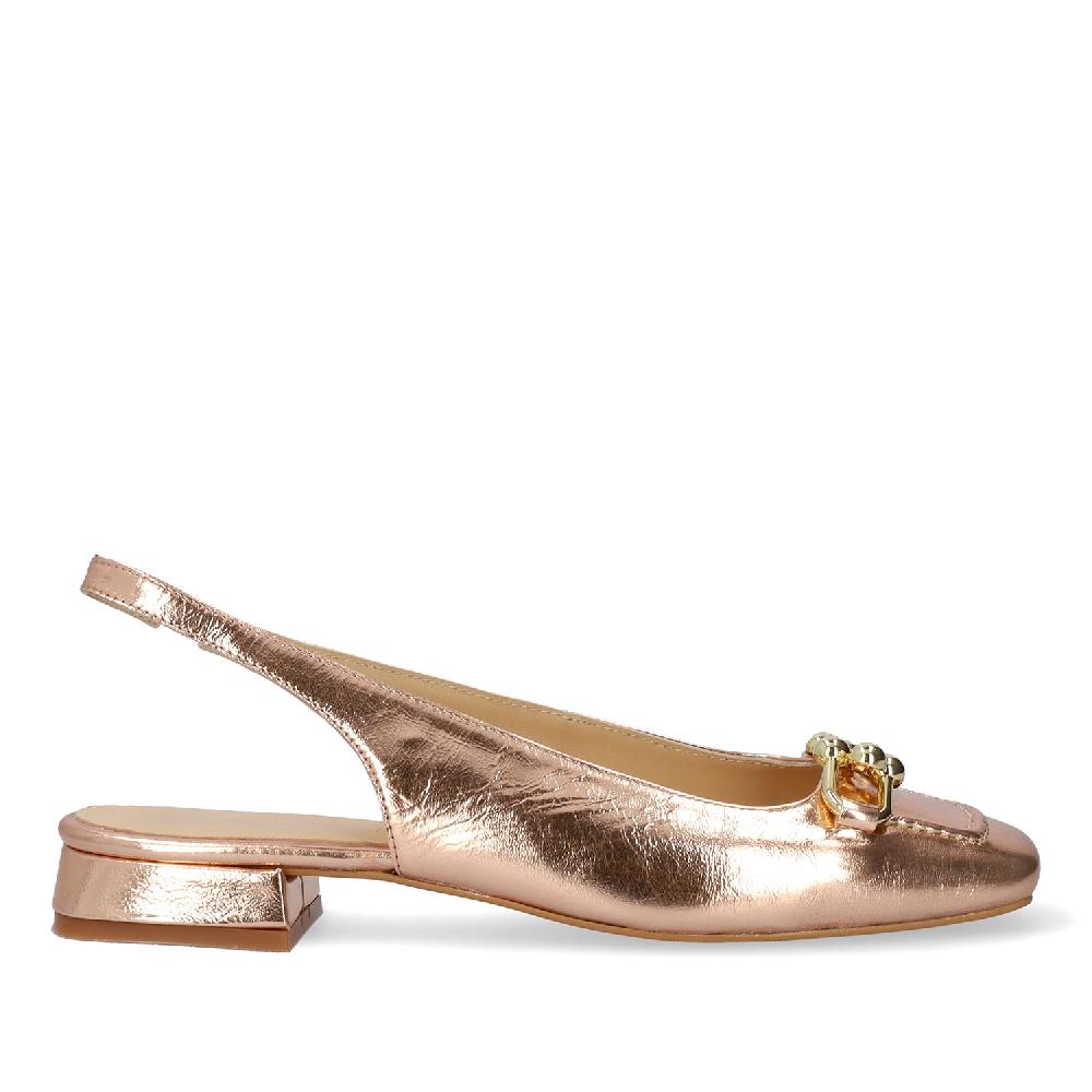 Andres Machado Mocasín Plano Destalonado En Piel Rosa