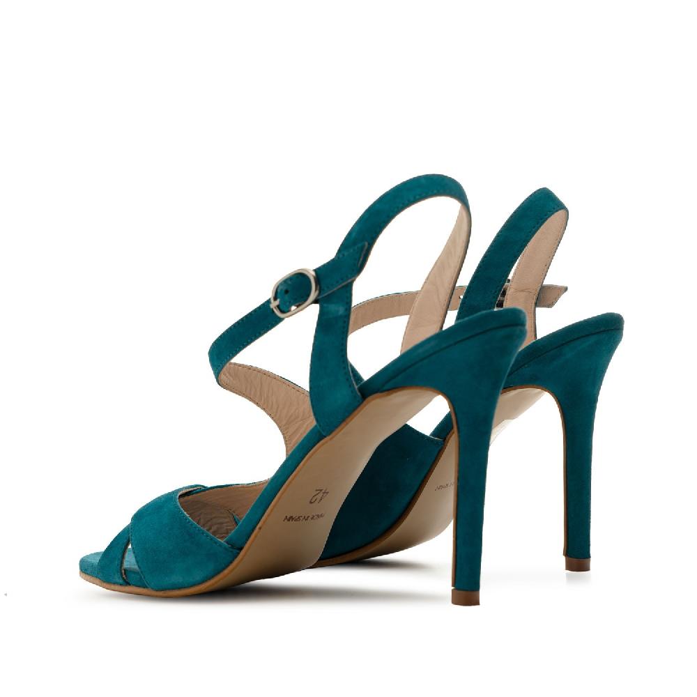 Andres Machado Sandalias Con Tacón En Ante De Color Azul