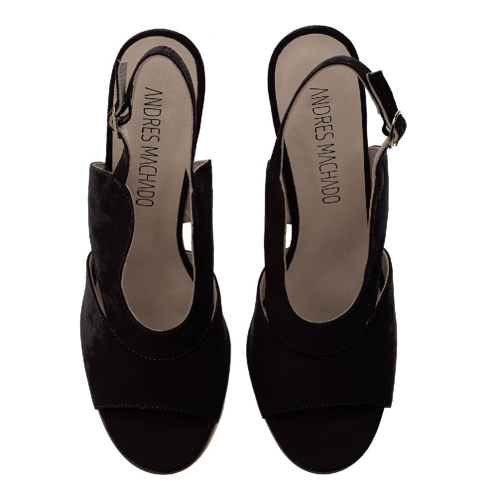 Andres Machado Sandalias Destalonadas En Ante Negro
