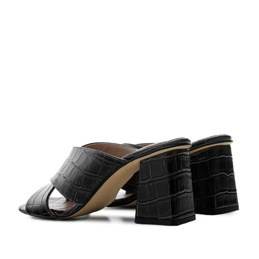 Andres Machado Sandalias En Piel Coco De Color Negro