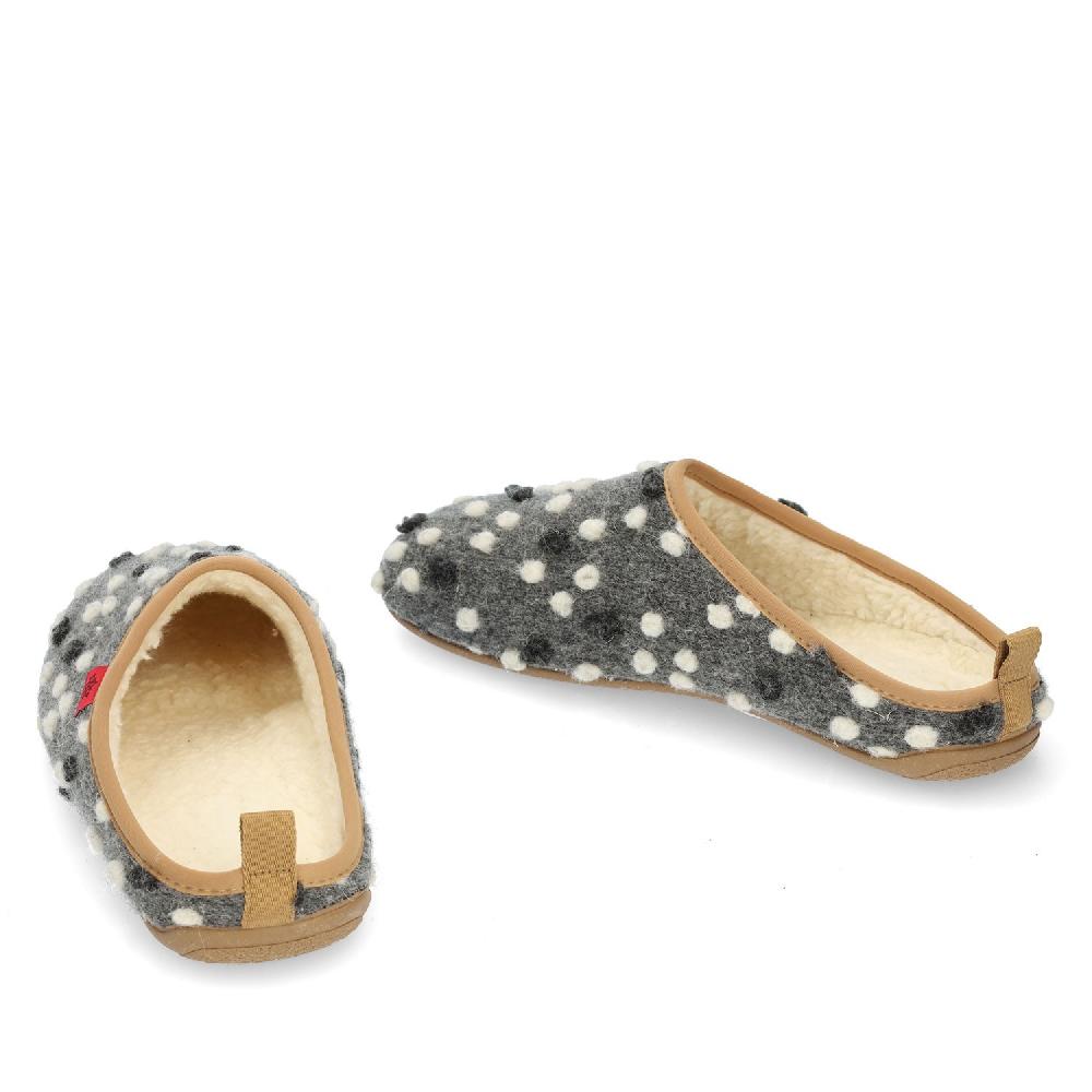 Andres Machado Zapatillas En Lana Antracita Con Puntos