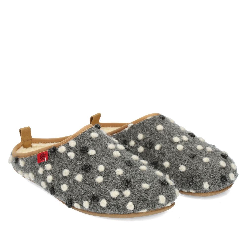 Andres machado Zapatillas en Lana Antracita con Puntos