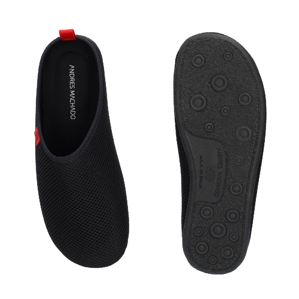 Andres Machado Zapatillas Unisex De Estar Por Casa De Verano En Rejilla Negro