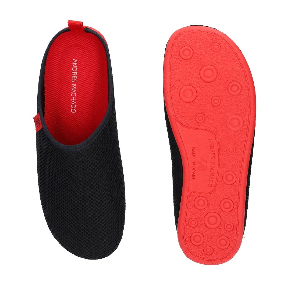 Andres Machado Zapatillas Unisex De Estar Por Casa De Verano En Rejilla Negro