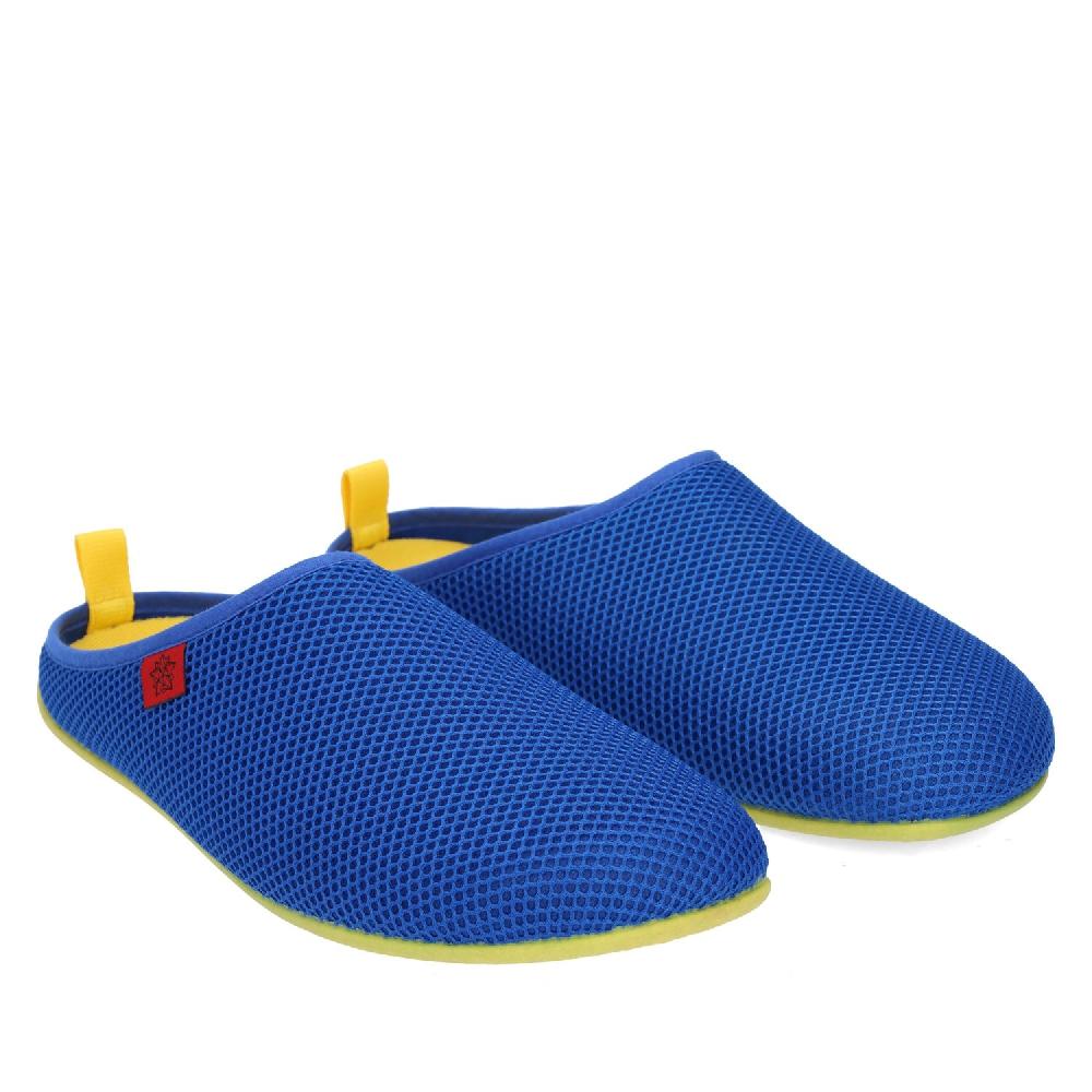 Andres machado Zapatillas Unisex de estar por casa de Verano en Rejilla Azul Klein