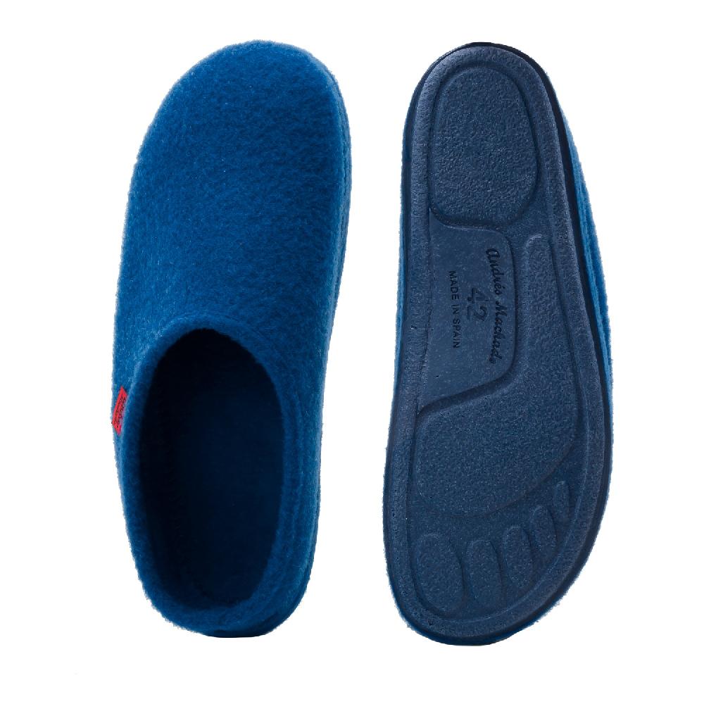Andres Machado Zapatillas Unisex En Tejido Fieltro Azul