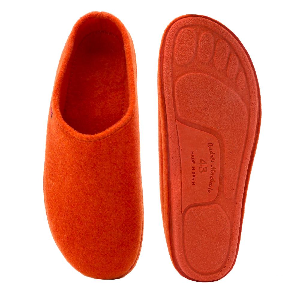 Andres Machado Zapatillas Unisex En Tejido Fieltro Naranja