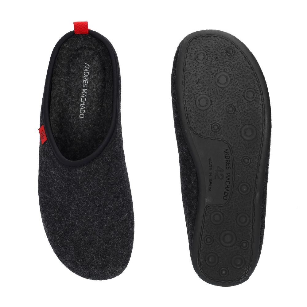 Andres Machado Zapatillas Unisex En Tejido Fieltro Negro