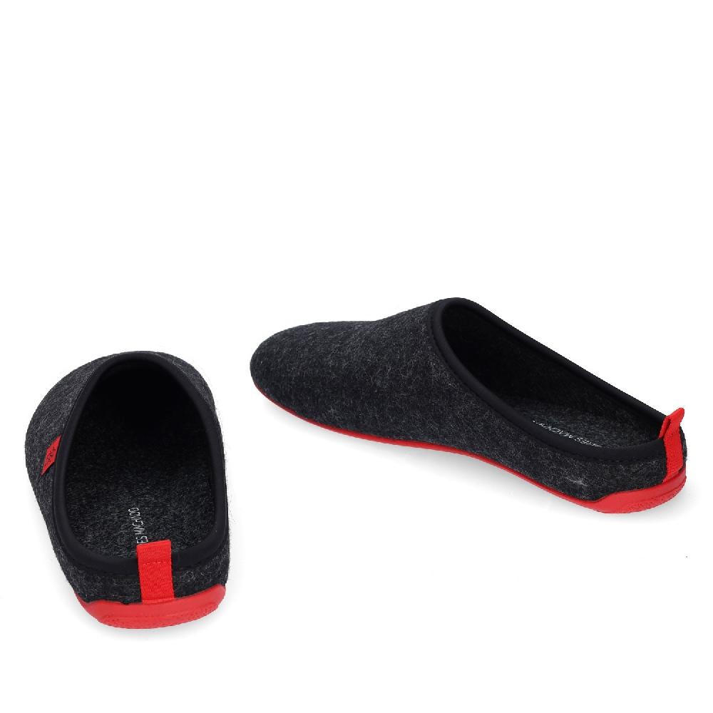 Andres Machado Zapatillas Unisex En Tejido Fieltro Negro