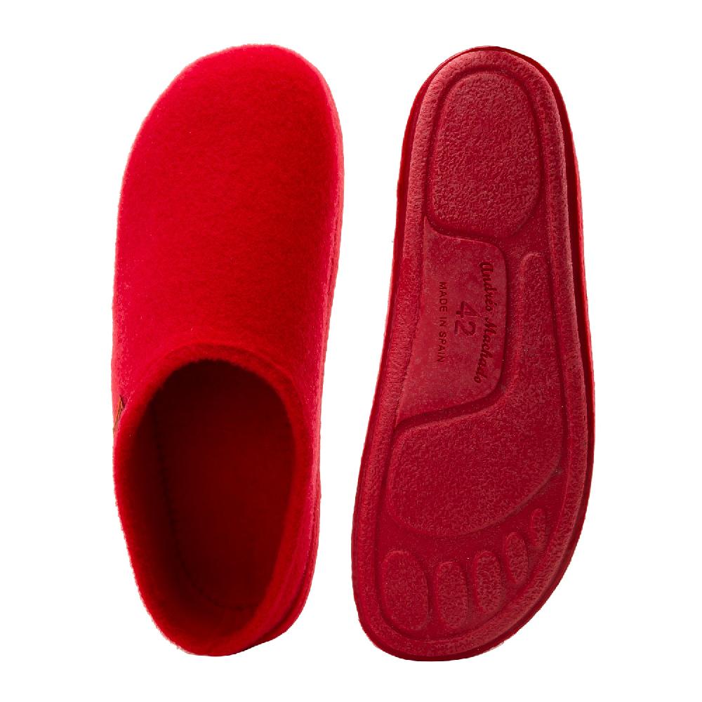 Andres Machado Zapatillas Unisex En Tejido Fieltro Rojo