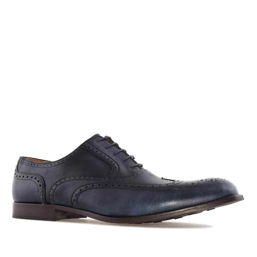 Andres Machado Zapato De Caballero Estilo Oxford En Piel Azul