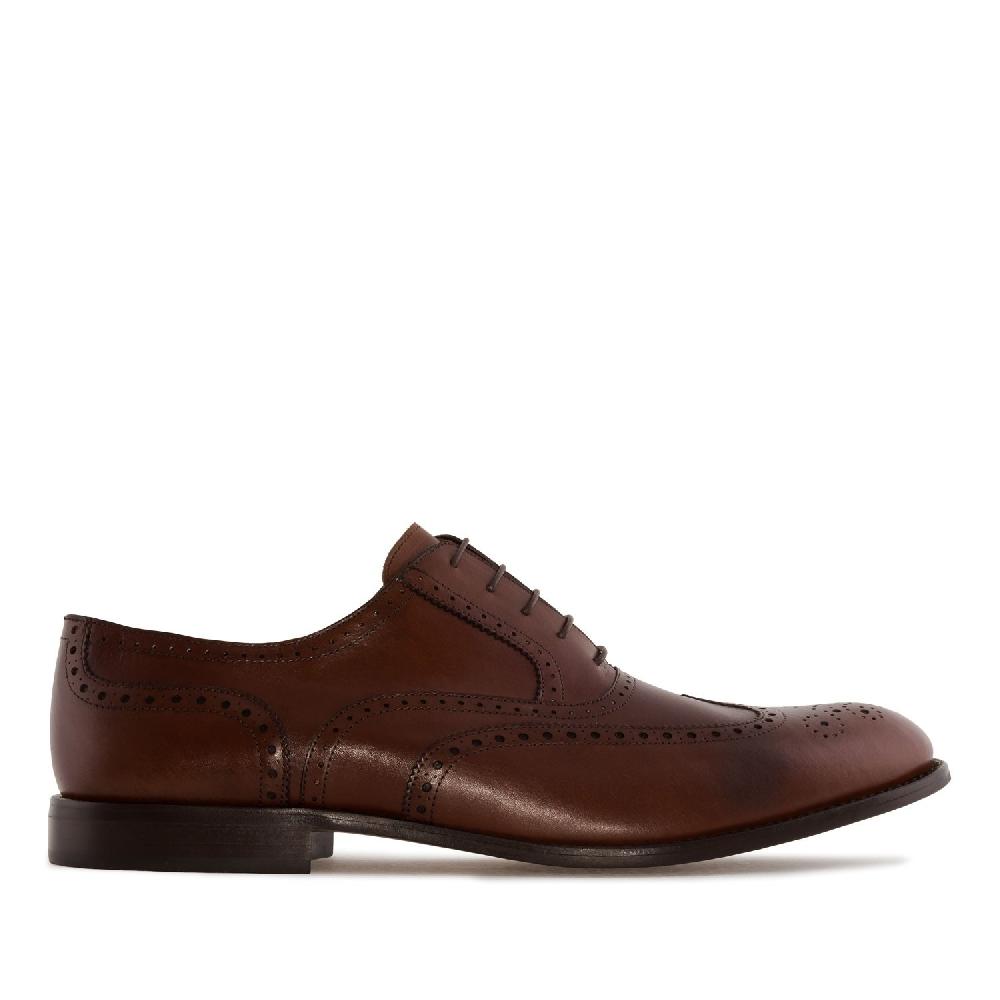 Andres Machado Zapato De Caballero Estilo Oxford En Piel Caoba