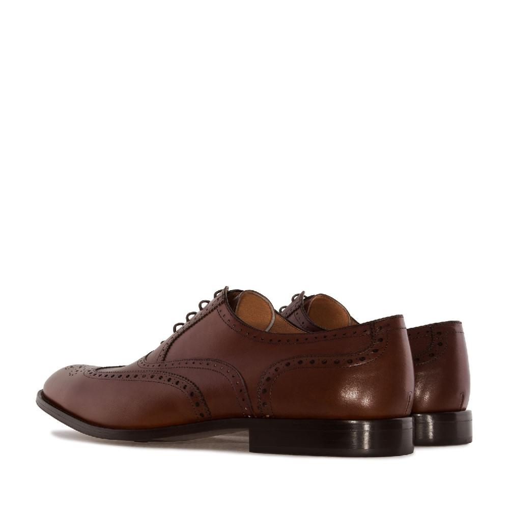 Andres Machado Zapato De Caballero Estilo Oxford En Piel Caoba
