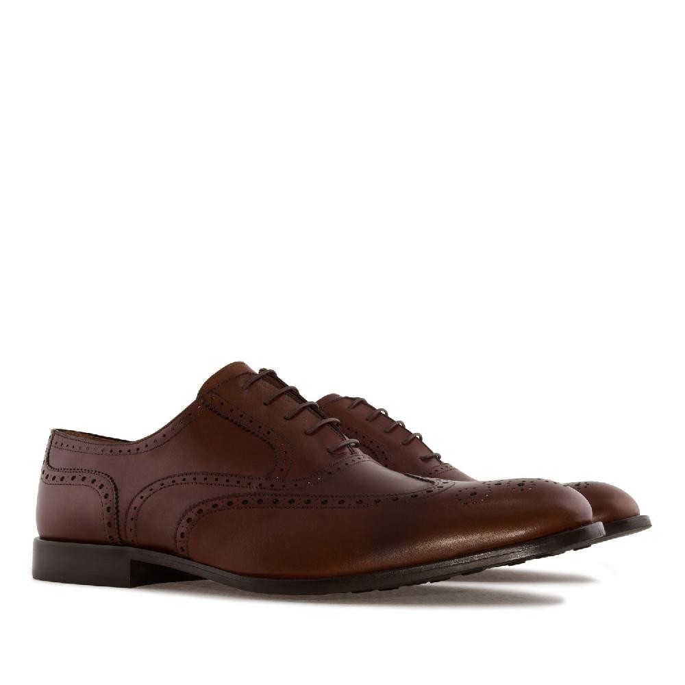 Andres machado Zapato de Caballero estilo Oxford en Piel Caoba