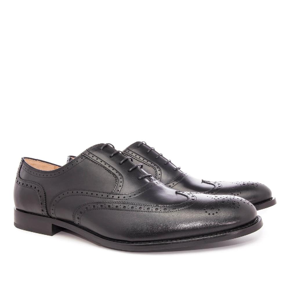 Andres Machado Zapato De Caballero Estilo Oxford En Piel Negro