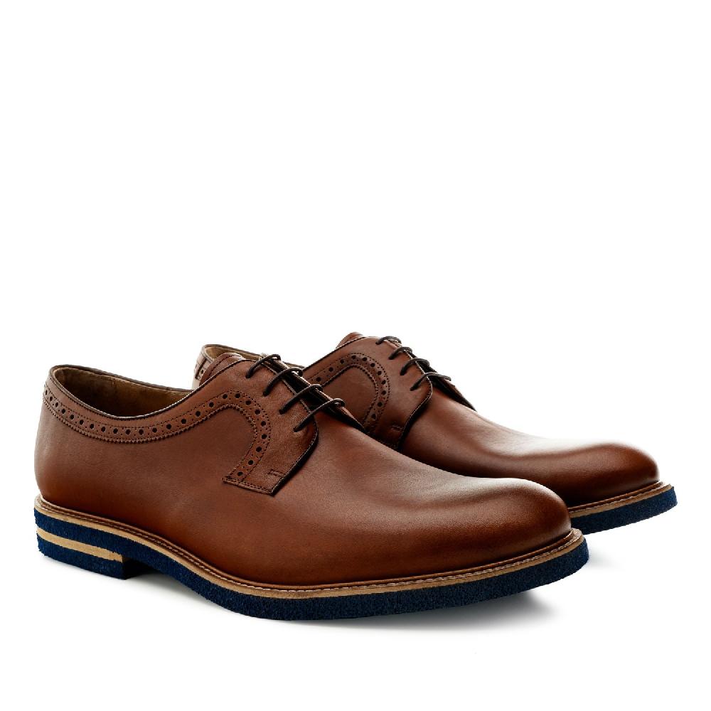 Andres machado Zapato estilo Blucher en Cuero Caoba