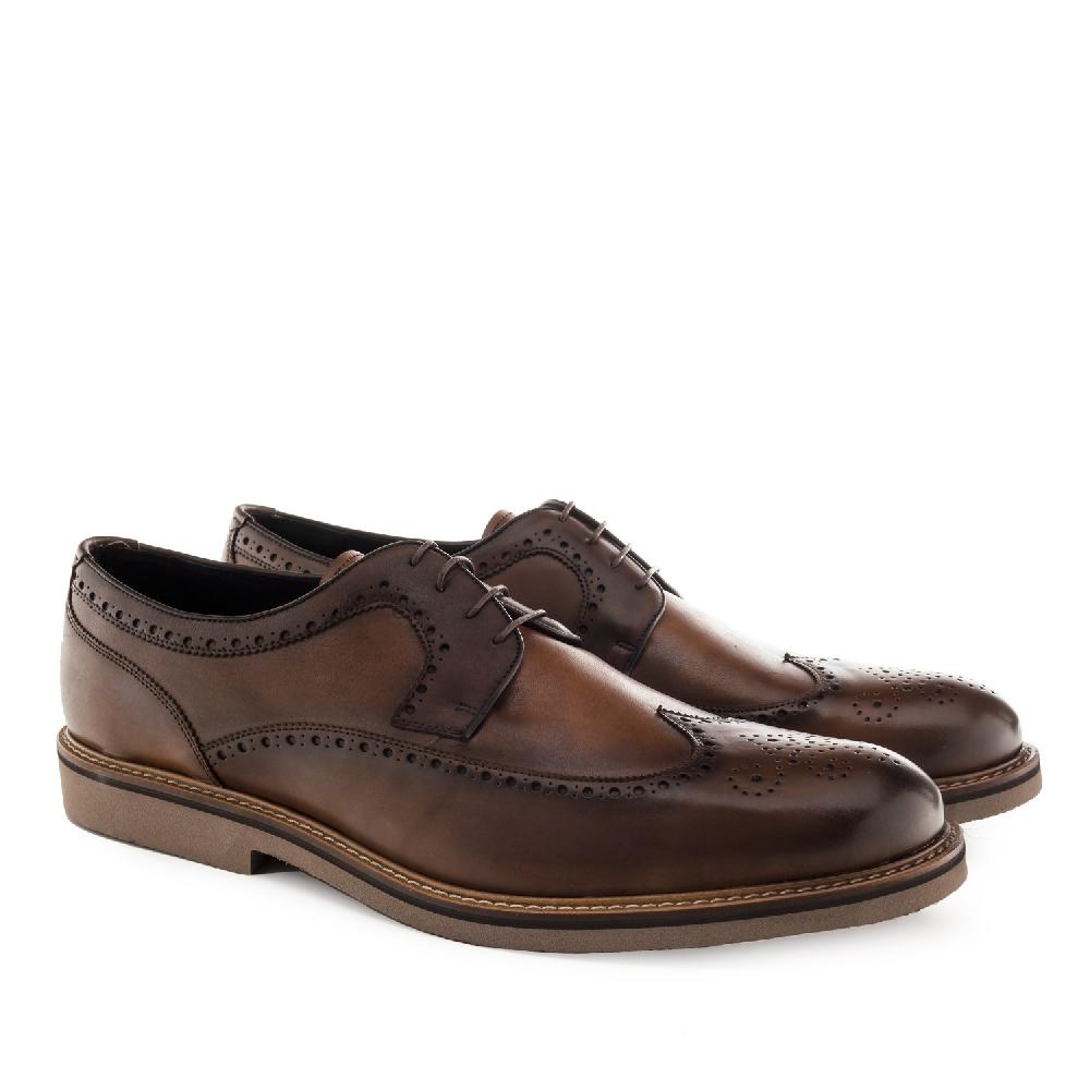 Andres machado Zapato estilo Blucher en Piel Marron