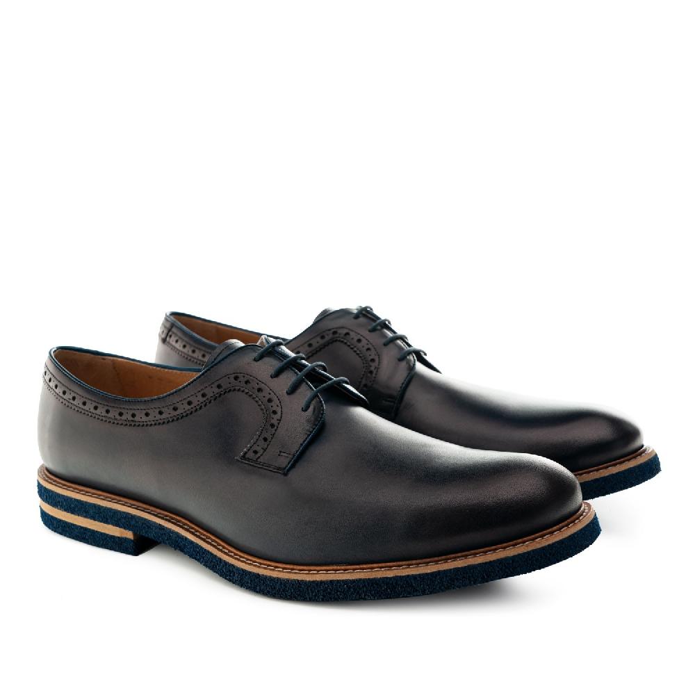 Andres machado Zapato Estilo Oxford en Cuero de Color Marino