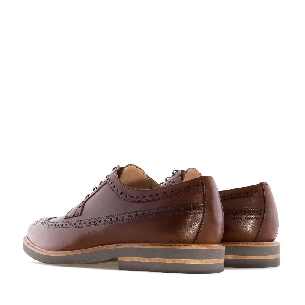 Andres Machado Zapato Estilo Oxford En Cuero Marron
