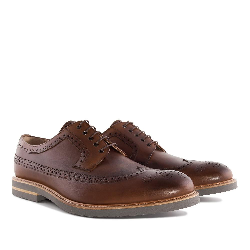 Andres machado Zapato estilo Oxford en Cuero Marron