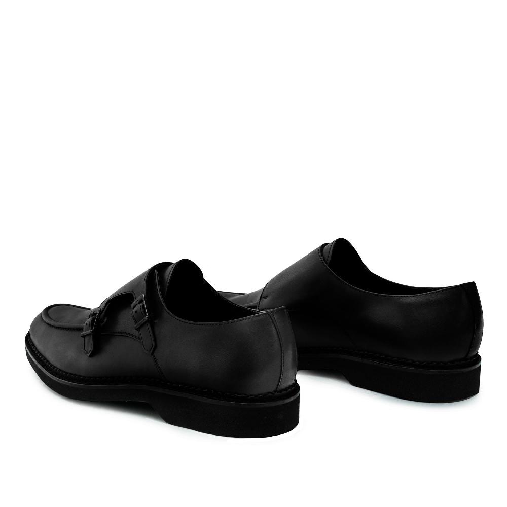 Andres Machado Zapato Monkstrap En Piel Color Negro
