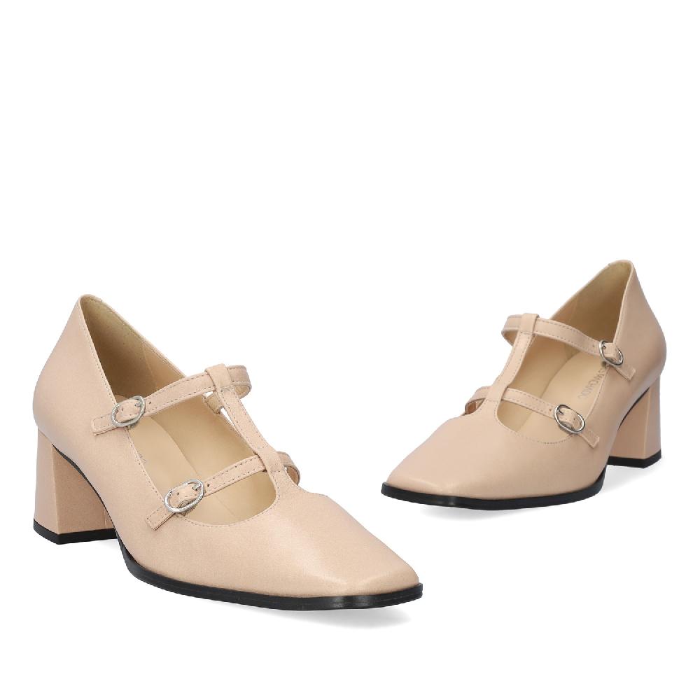 Andres Machado Zapato Tacón En Piel De Color Tostado