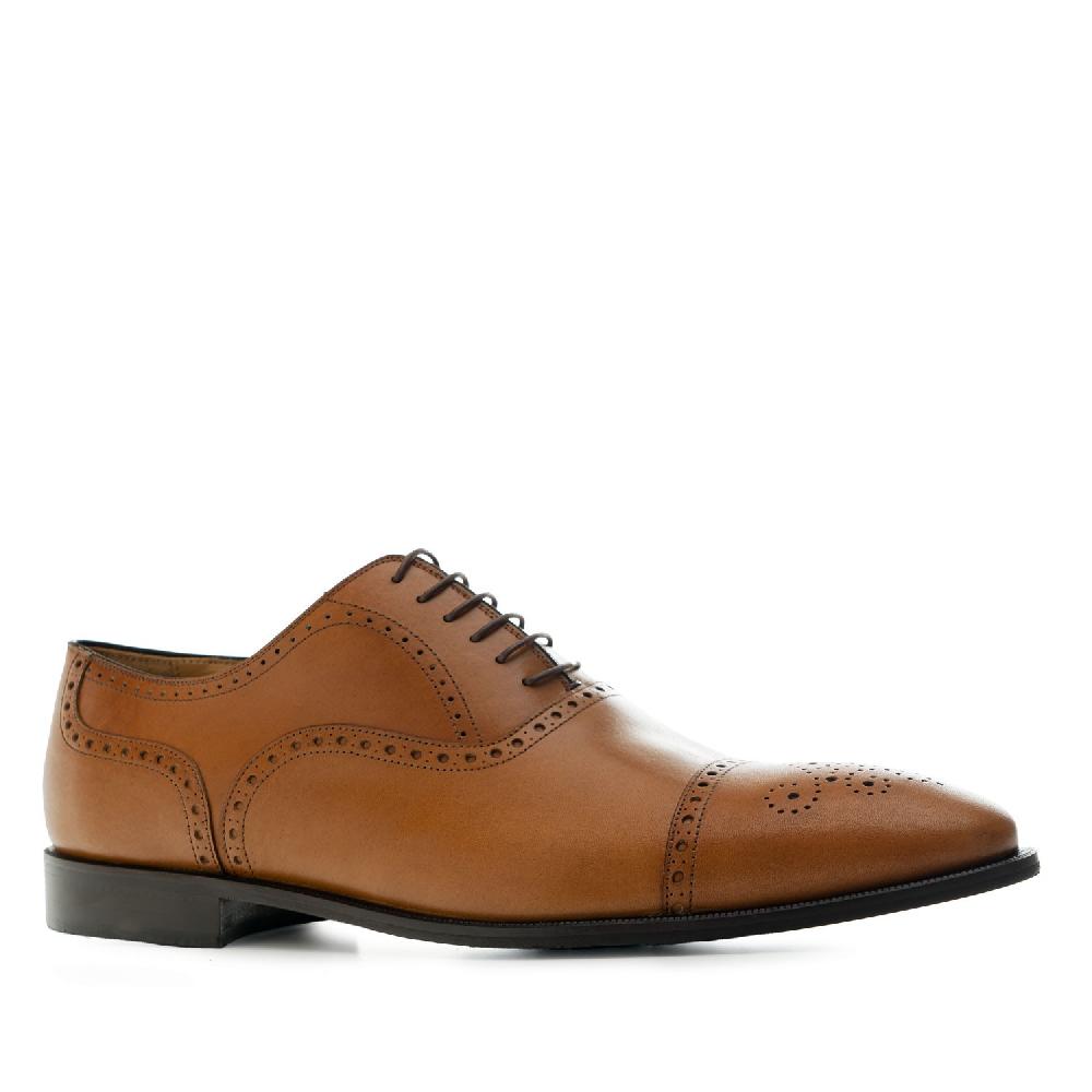 Andres Machado Zapatos Estilo Oxford En Piel Color Cuero