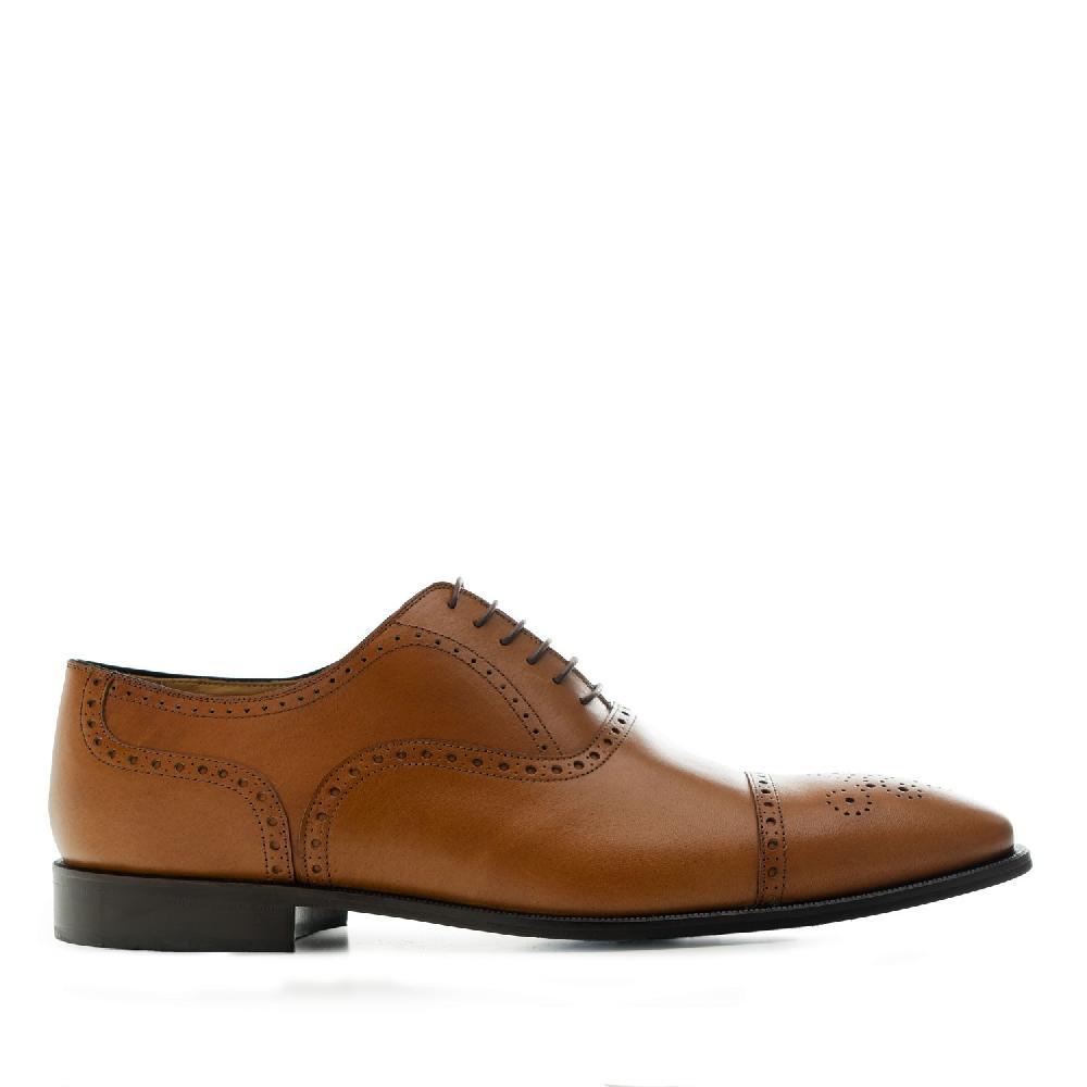 Andres Machado Zapatos Estilo Oxford En Piel Color Cuero