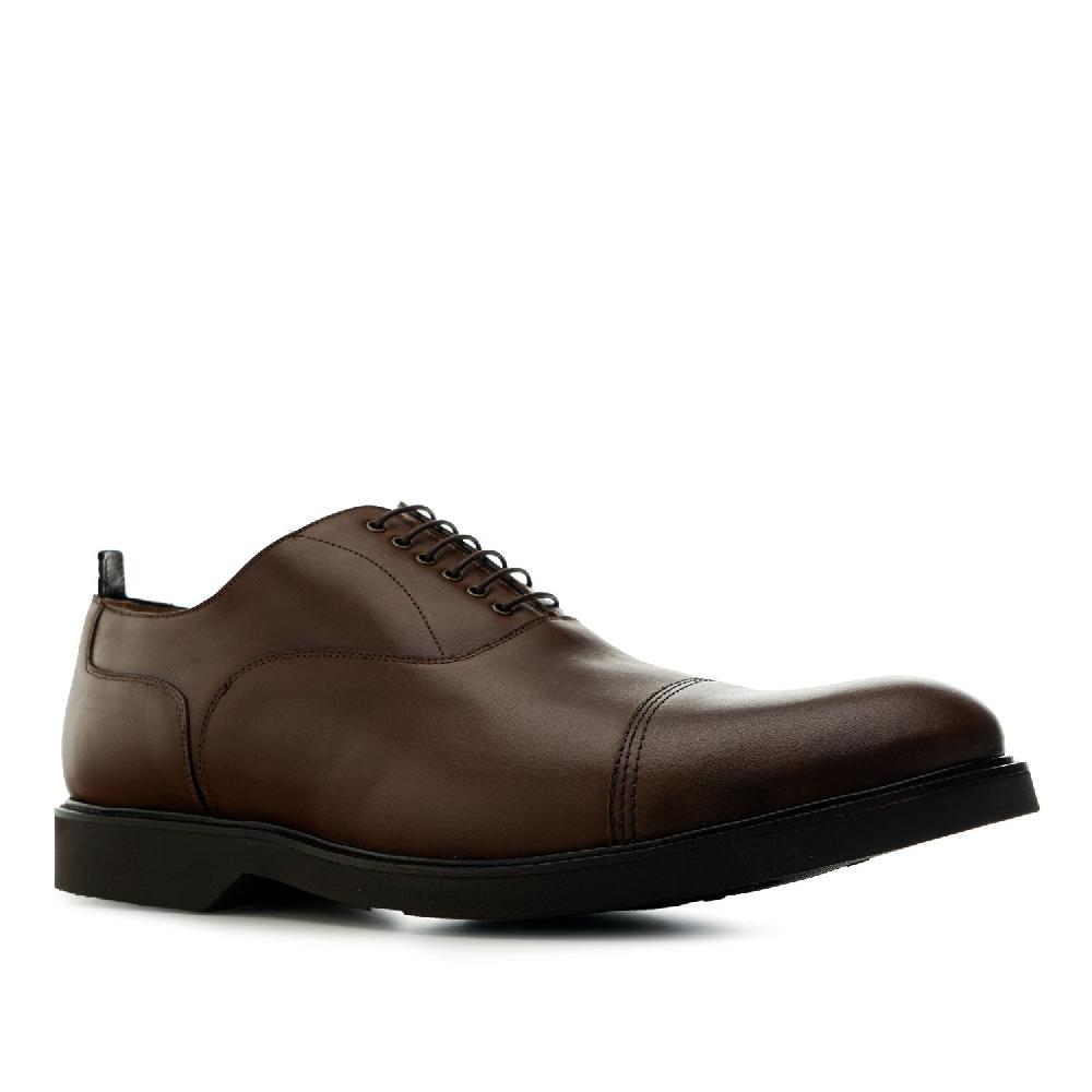 Andres Machado Zapatos Estilo Oxford En Piel De Color Marron