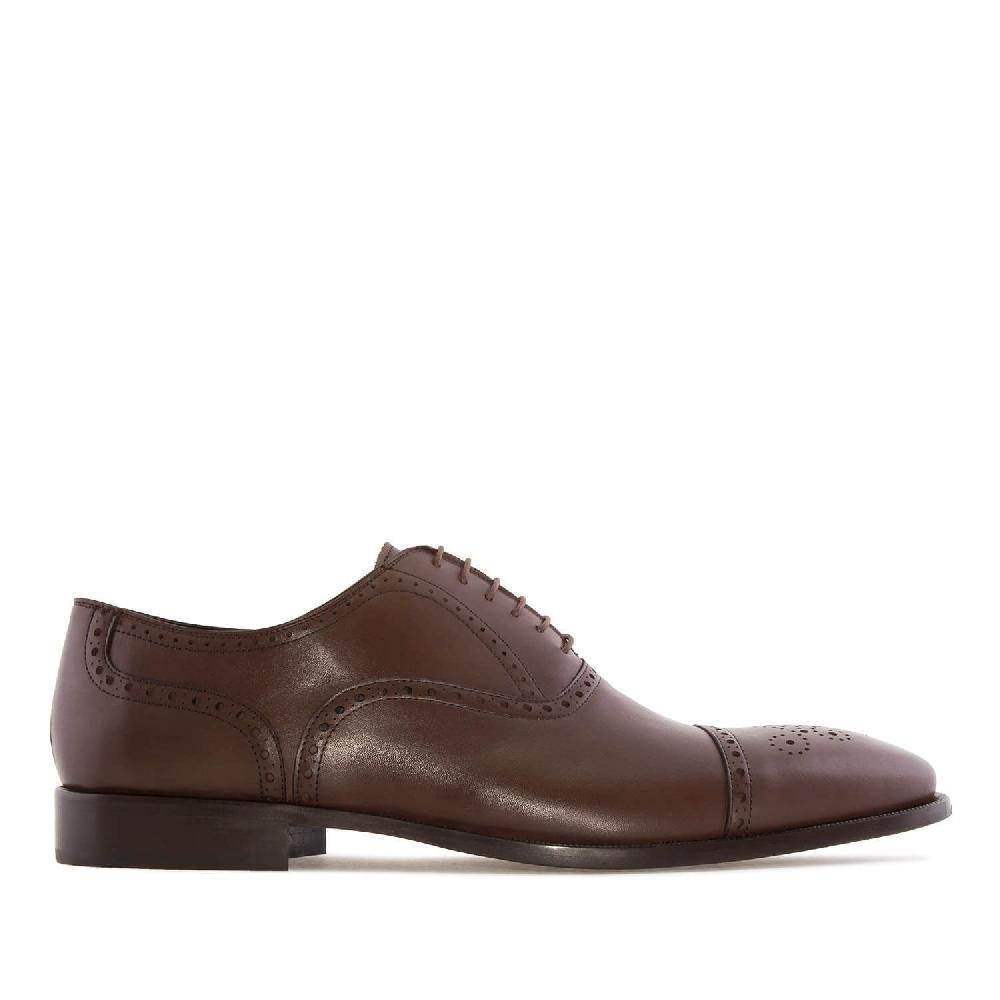 Andres Machado Zapatos Estilo Oxford En Piel Marrón