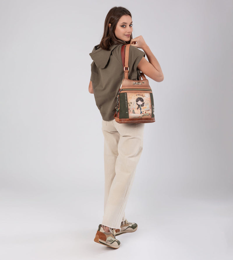 Anekke Anekke Peace & Love Camel Anti-theft Backpack