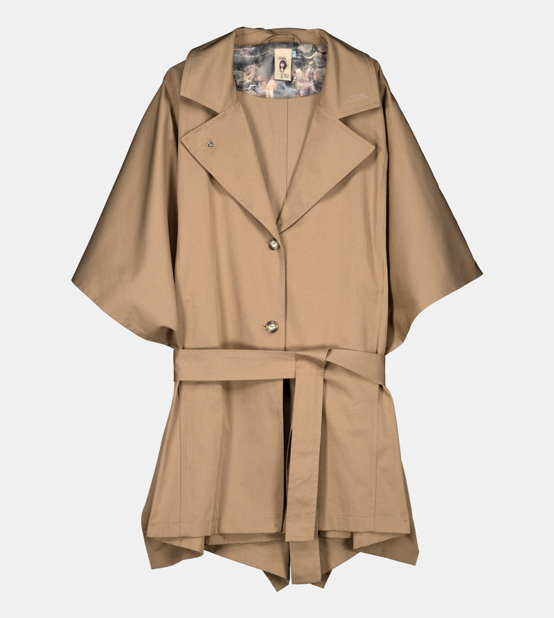 Anekke Beige Cape-style Trench Coat