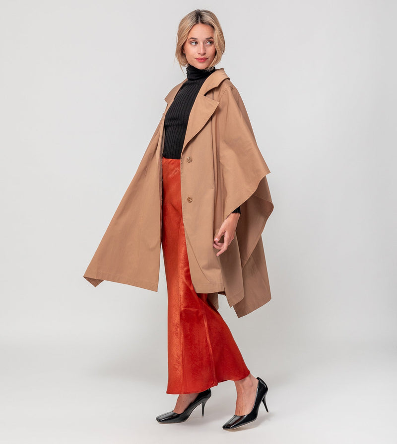 Anekke Beige Cape-style Trench Coat