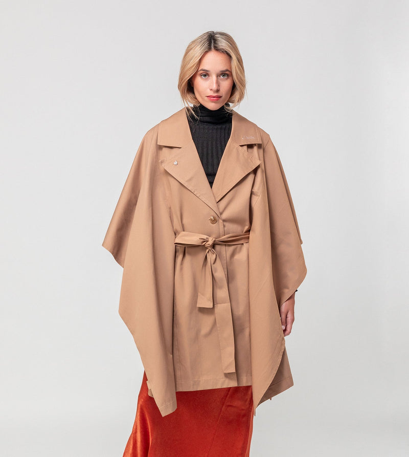Anekke Beige cape-style trench coat