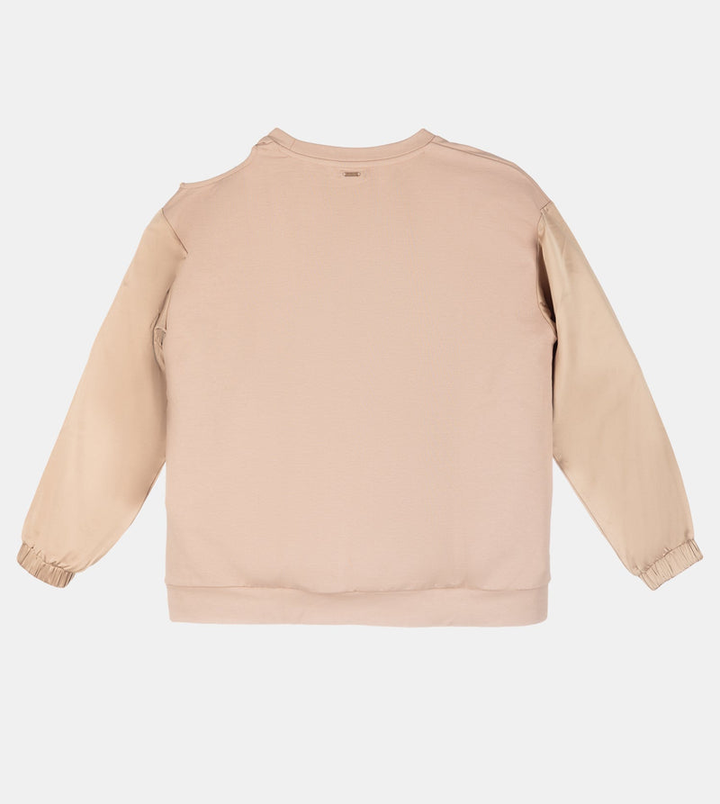 Anekke Beige Cut-out Sweatshirt