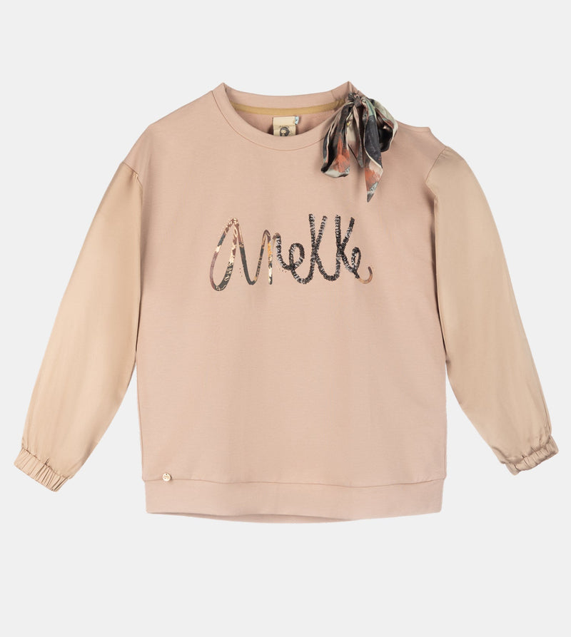 Anekke Beige cut-out sweatshirt