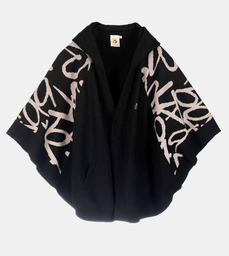 Anekke Black Poncho-style Jacket