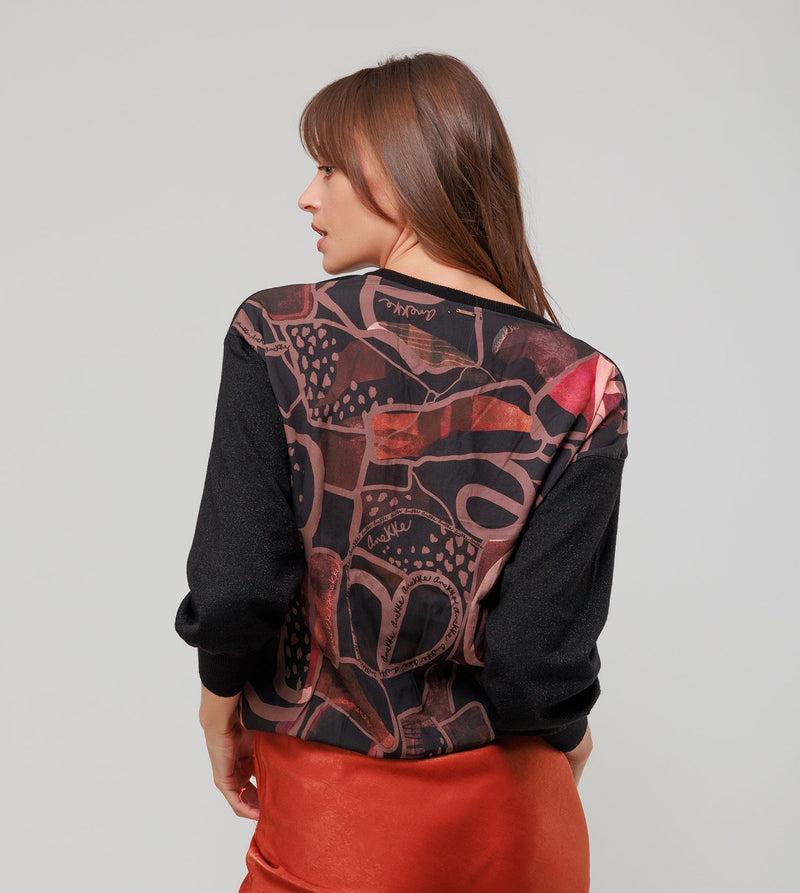 Anekke Black Sweater With Printed Back