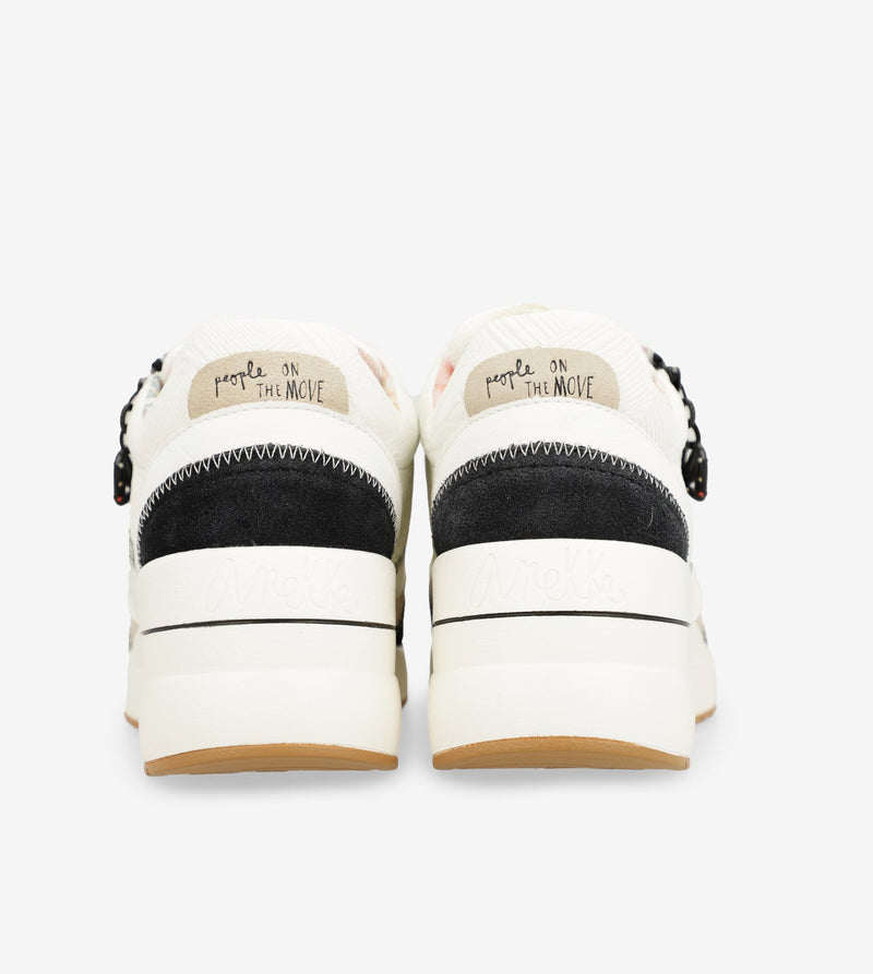 Anekke Black & White Wedge Sneakers